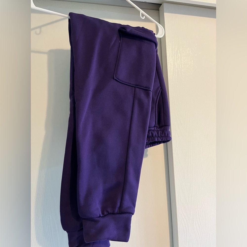 Purple cargo sweat pants fitted ankle new xxl kids will fit women small